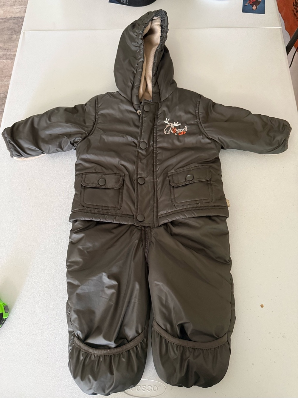 Fjord Life branded infant snowsuit dark green size 62/68 Converts 6 plus months